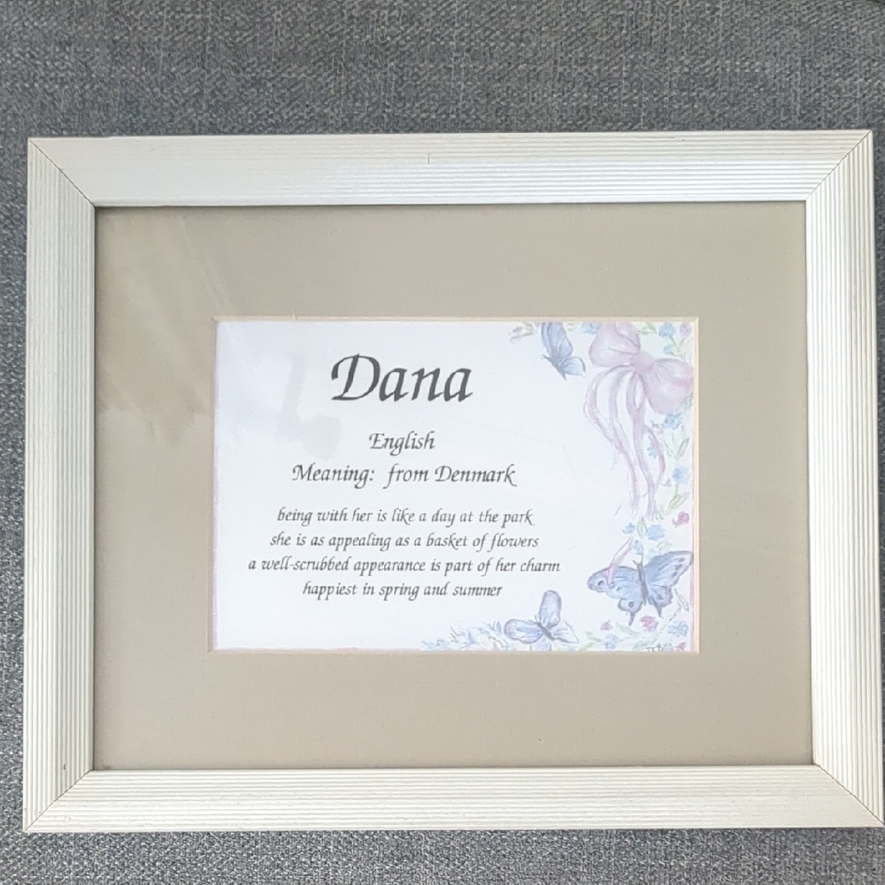 Dana - Personalized Meaning for the Name Dana in Cream Picture Frame